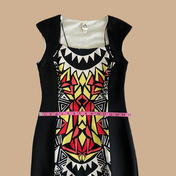 Sangria - Black / Multicolor Print - Bodycon Dress - Picture 6 of 6